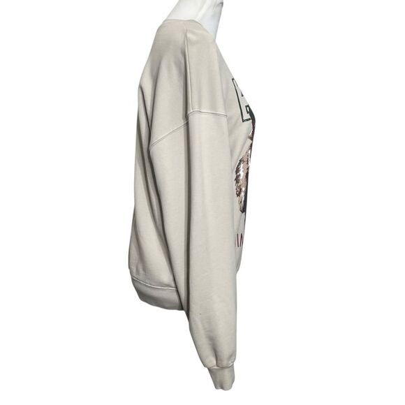 ANINE BING Tiger Muse Stone Crew Pullover Sweatshirt 100% Organic Cotton Size XS - Picture 4 of 15